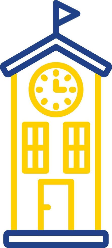 Clock Tower Line Two Colour Icon Design vector