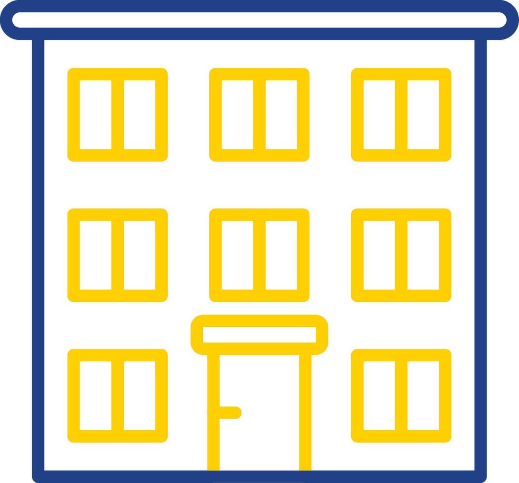 Building Line Two Colour Icon Design vector