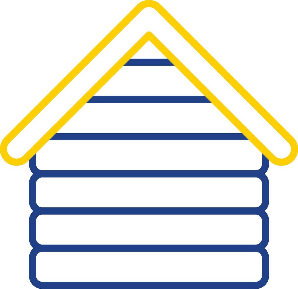 Wooden House Line Two Colour Icon Design vector