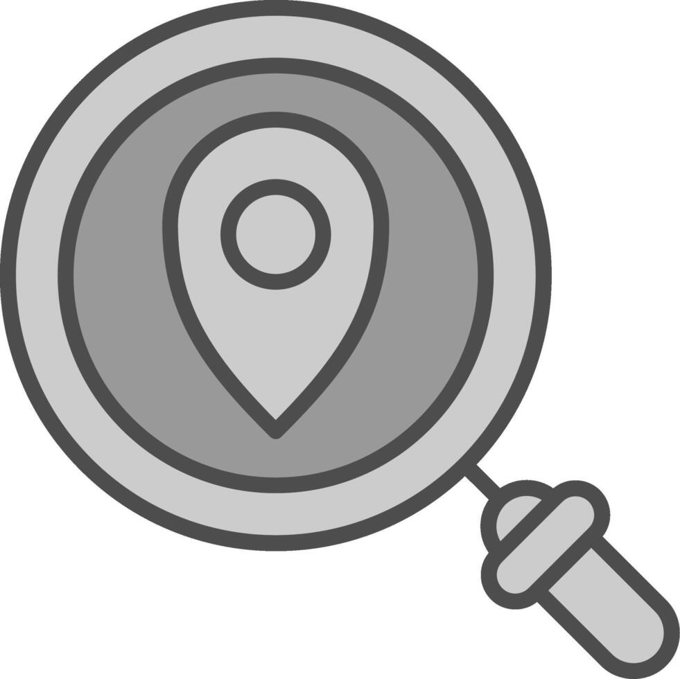 Map Pointer Line Filled Greyscale Icon Design vector