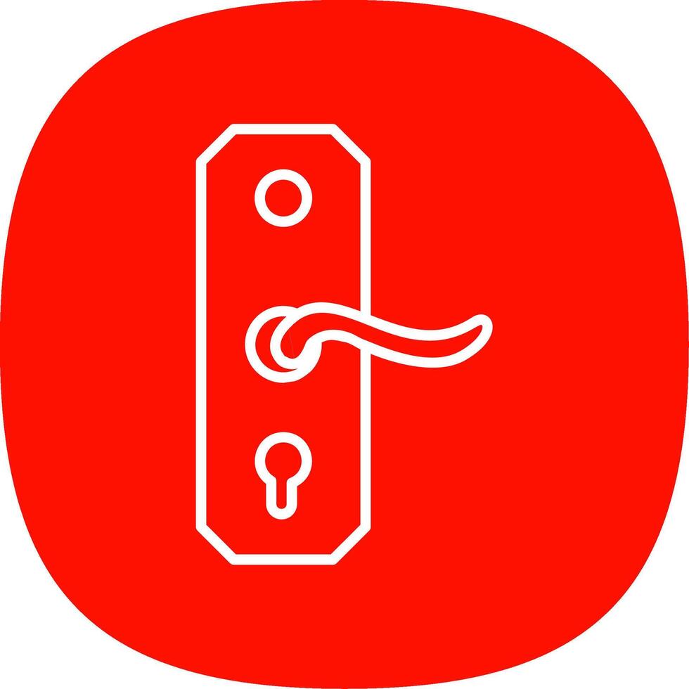 Door Handle Line Curve Icon Design vector