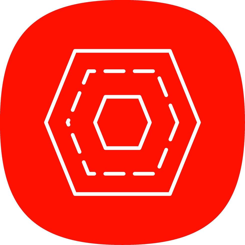 Nut Line Curve Icon Design vector