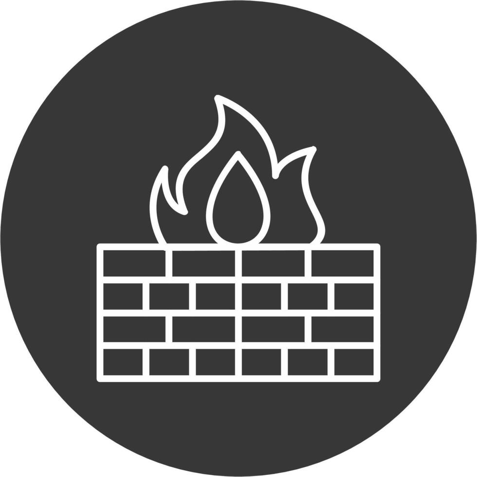 Firewall Line Inverted Icon Design vector