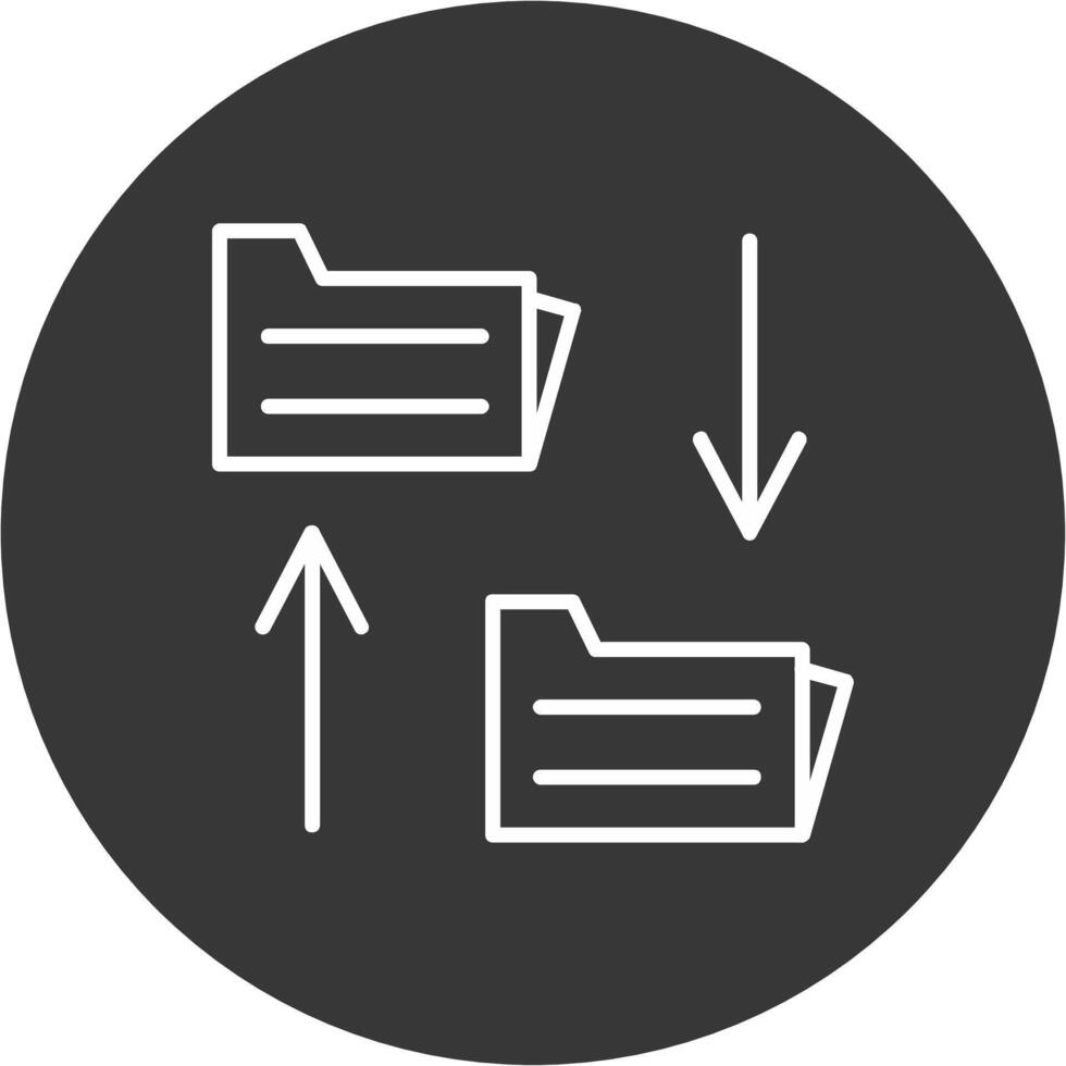 File Sharing Line Inverted Icon Design vector