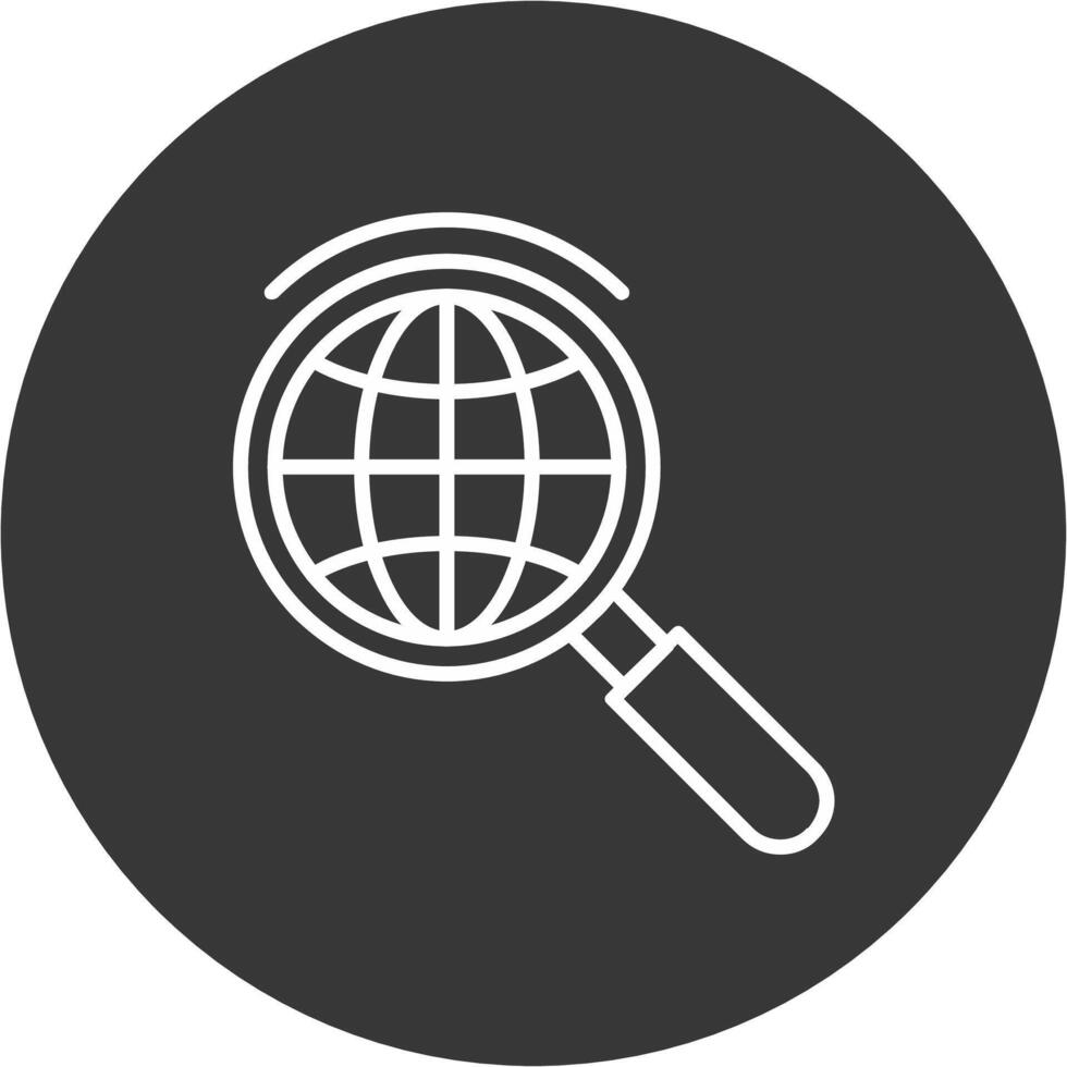 Global Search Line Inverted Icon Design vector