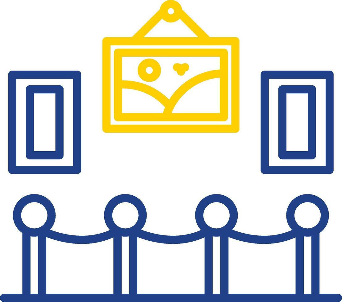 Art Gallery Line Two Colour Icon Design vector