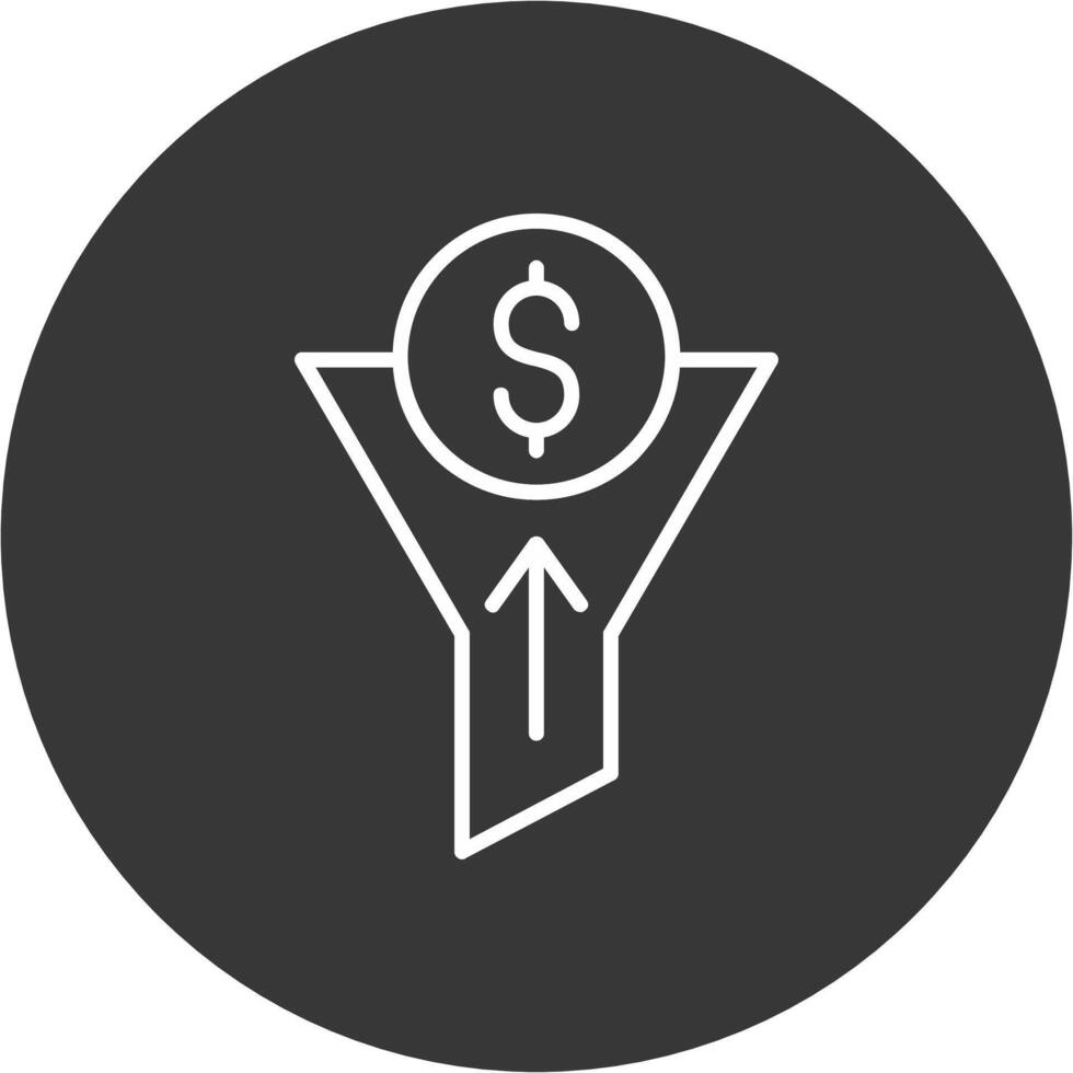 Traffic Conversion Line Inverted Icon Design vector