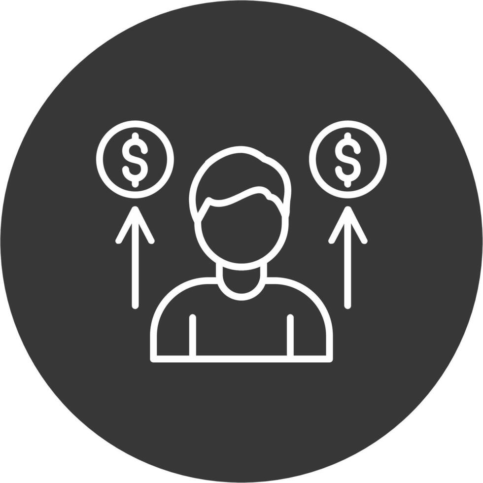 Business Man Line Inverted Icon Design vector