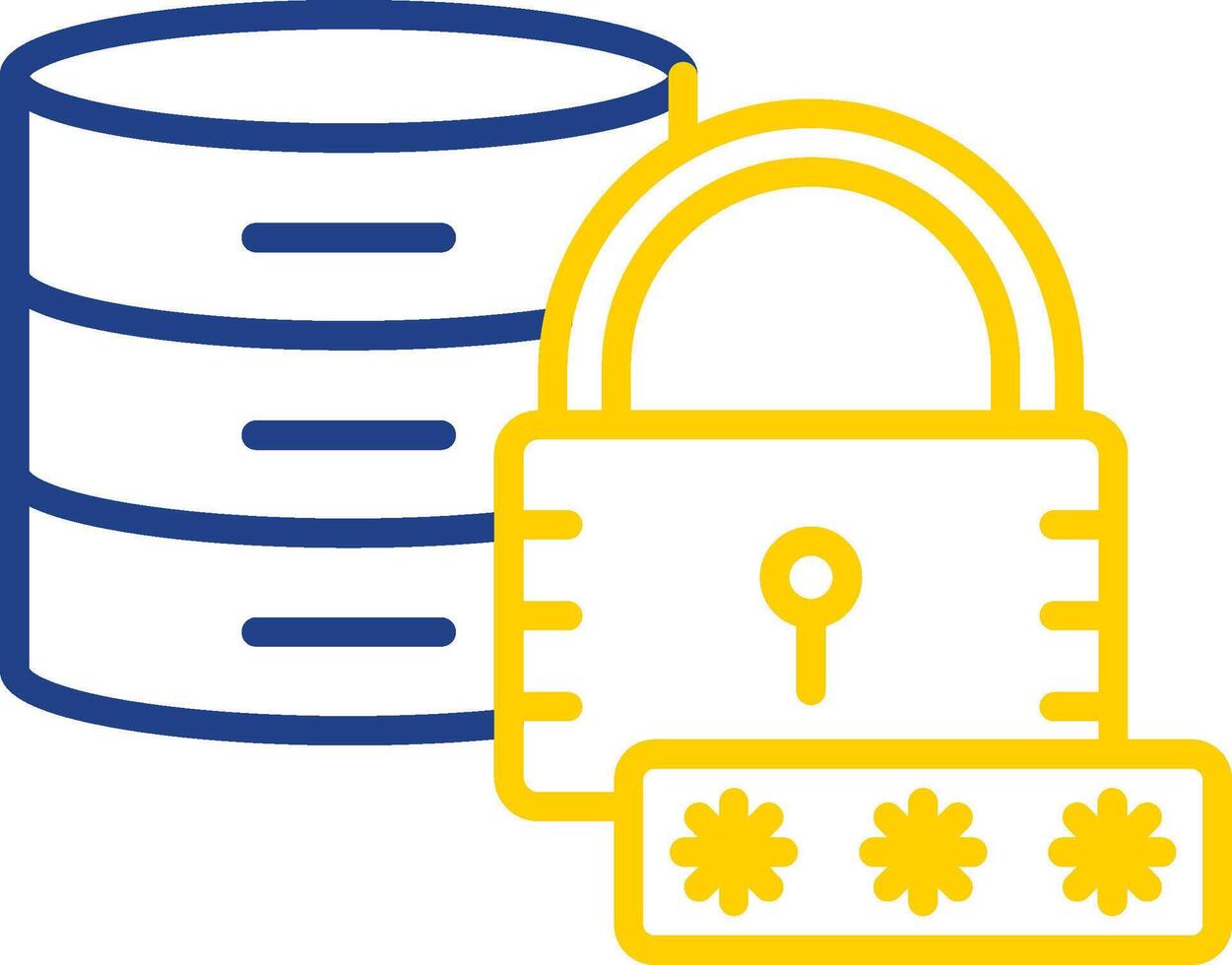 Secured Database Line Two Colour Icon Design vector