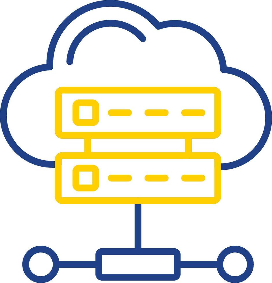 Cloud Database Line Two Colour Icon Design vector