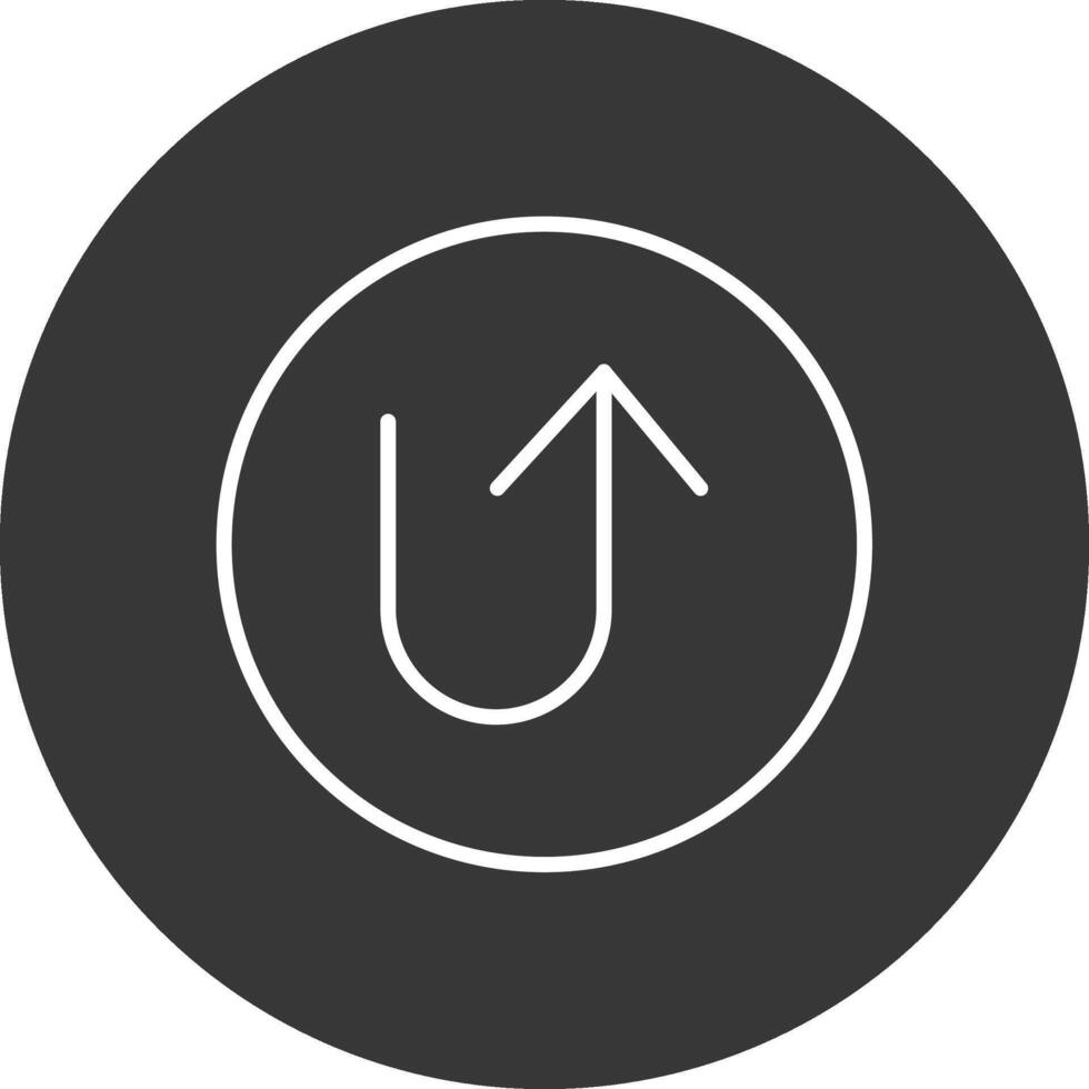 U Turn Line Inverted Icon Design vector