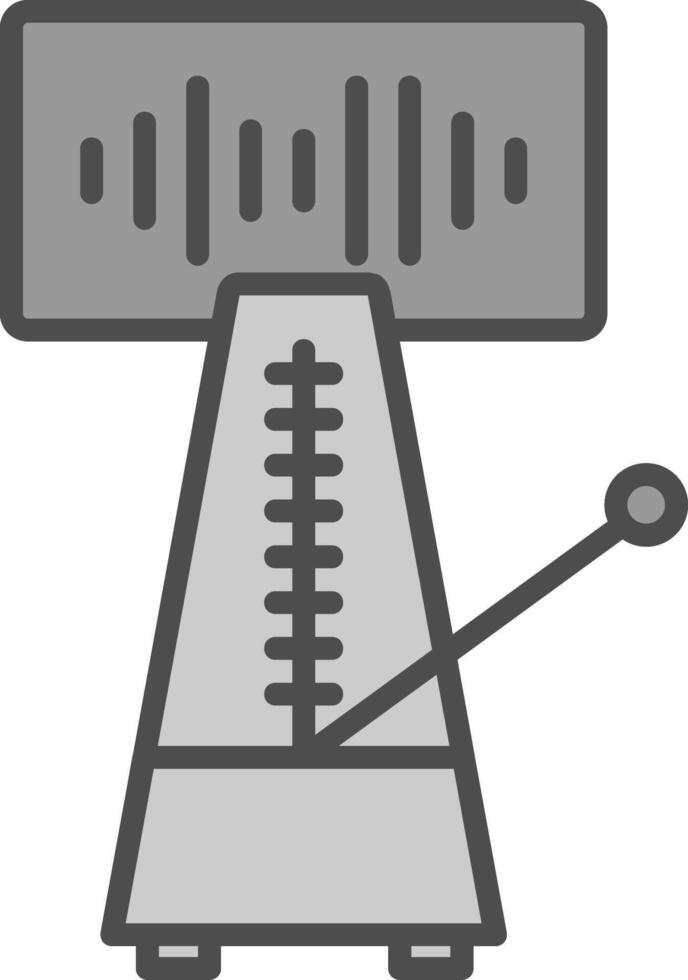 Metronome Line Filled Greyscale Icon Design vector