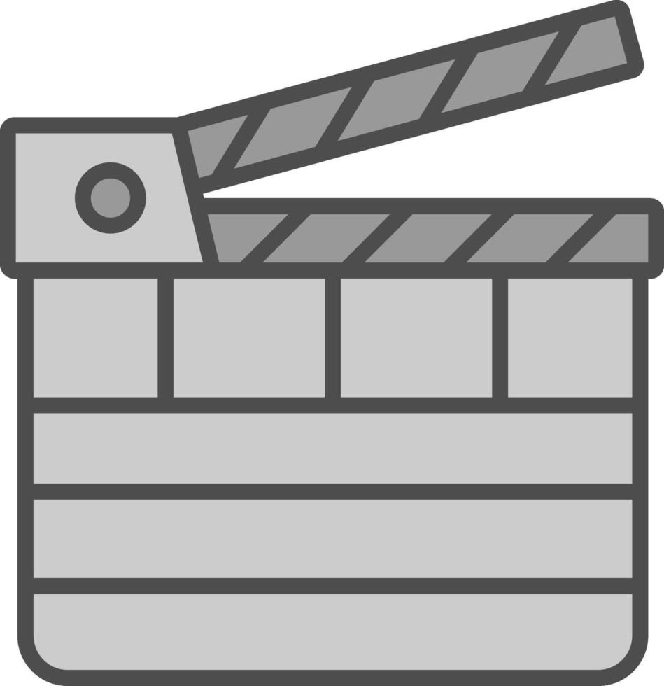 Clapperboard Line Filled Greyscale Icon Design vector