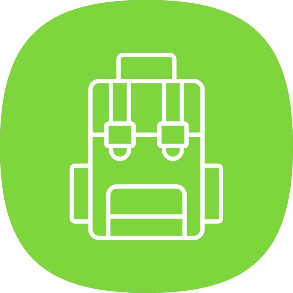 Hiking Back Pack Line Curve Icon Design vector
