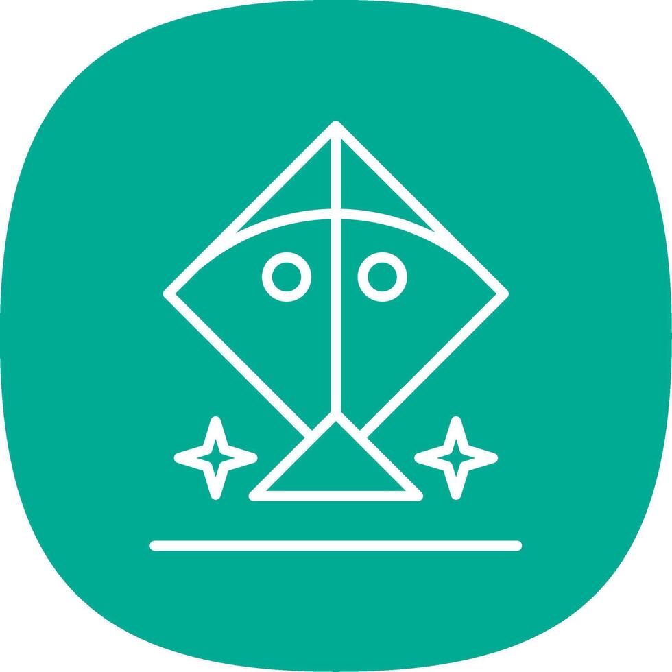 Kite Line Curve Icon Design vector