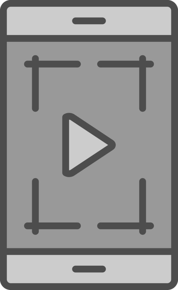 Screenshot Line Filled Greyscale Icon Design vector