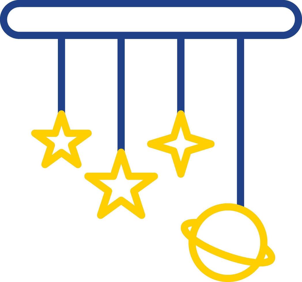 Crib Mobile Line Two Colour Icon Design vector