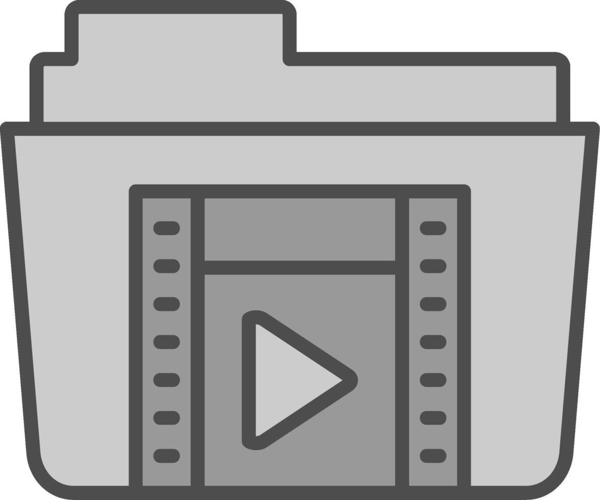 Footage Line Filled Greyscale Icon Design vector