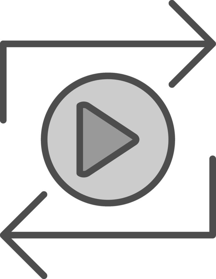 Replay Line Filled Greyscale Icon Design vector