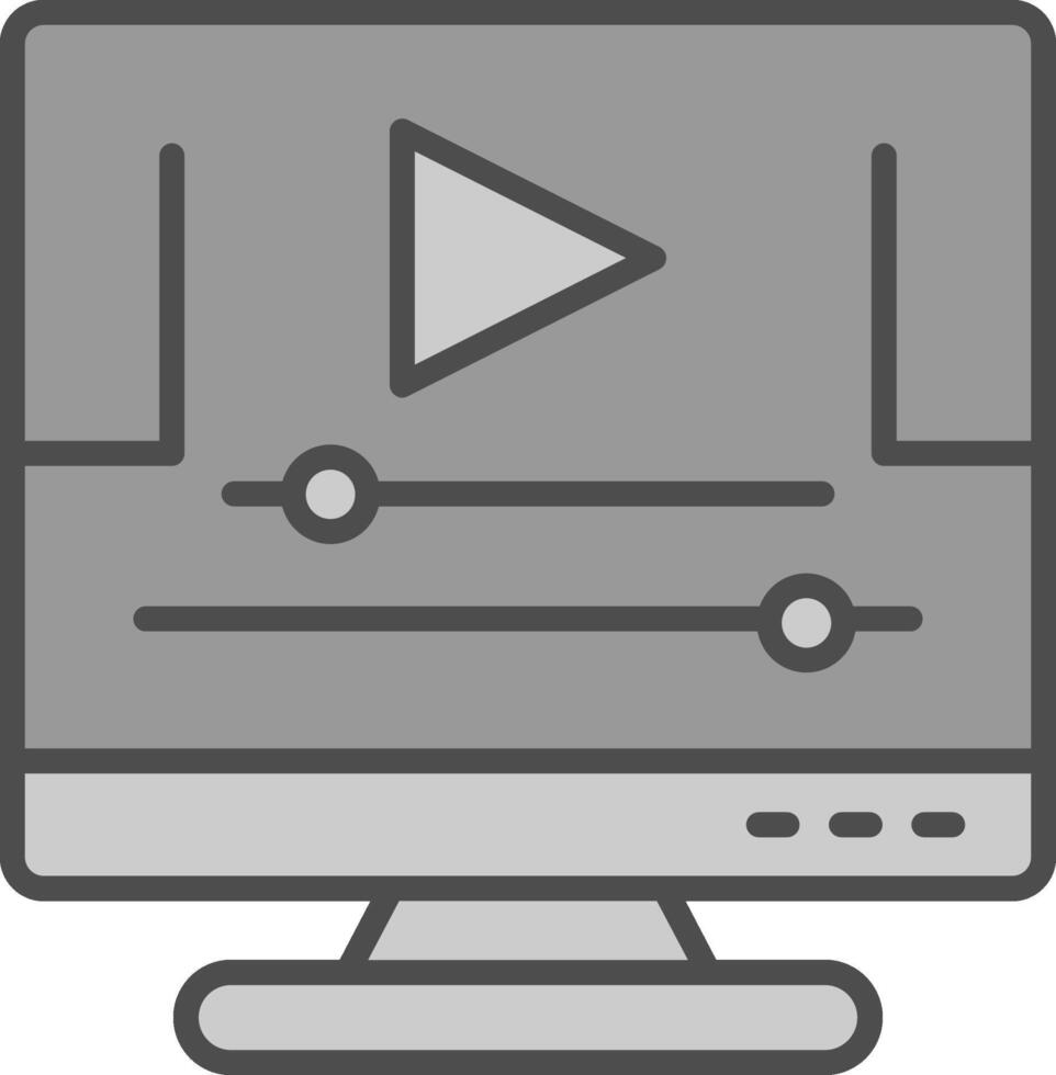 Animation Line Filled Greyscale Icon Design vector