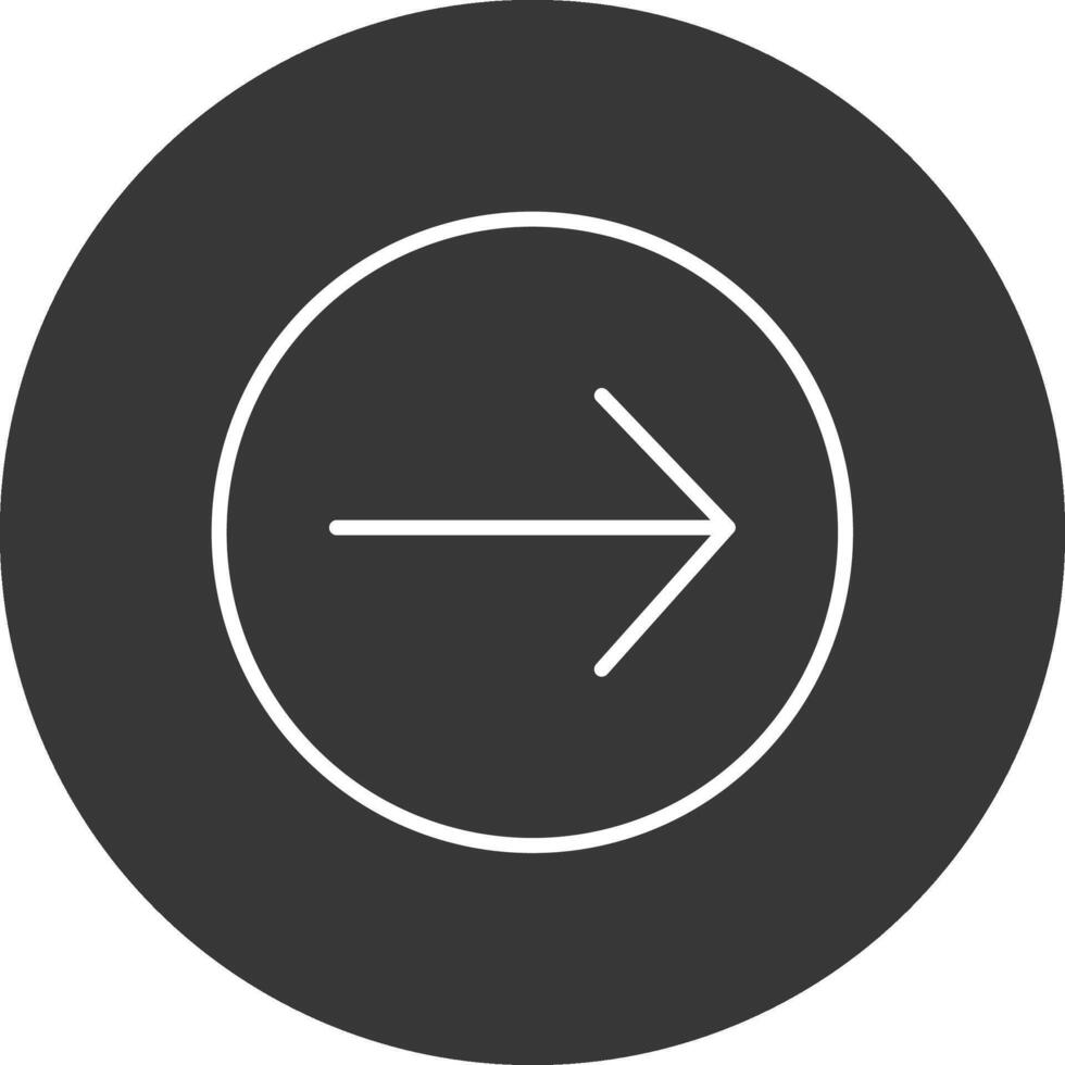 Right Arrow Line Inverted Icon Design vector