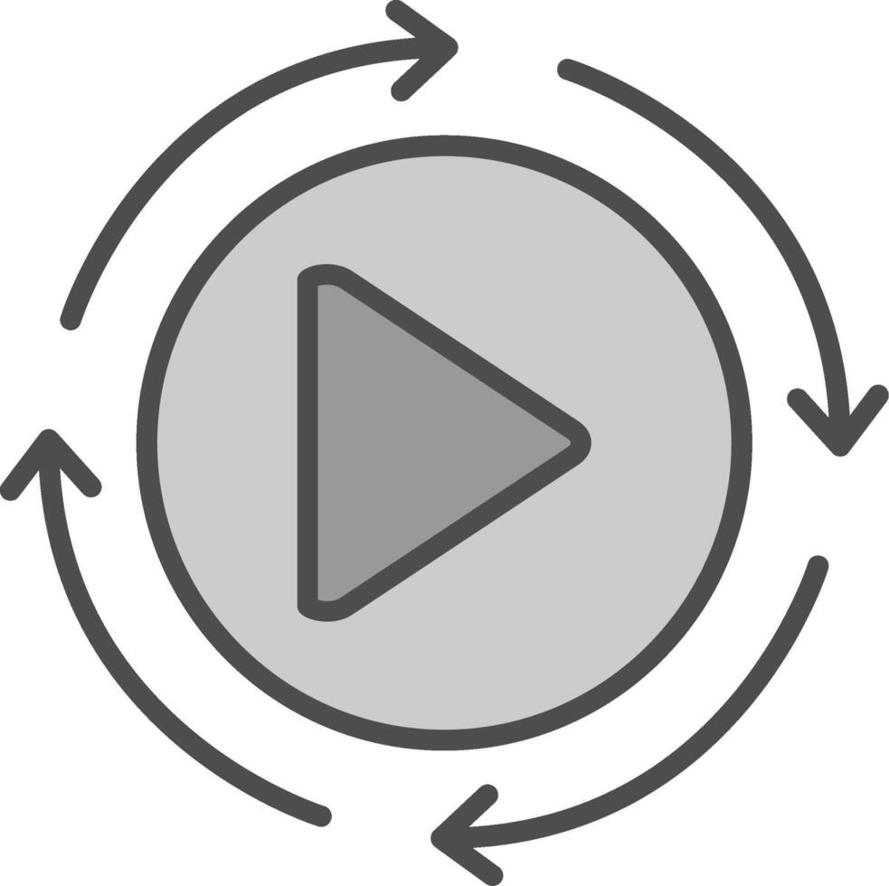 Rotation Line Filled Greyscale Icon Design vector