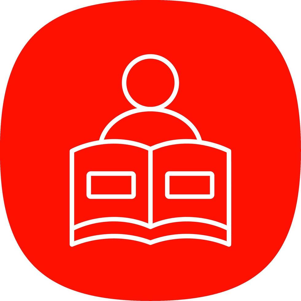 Reading Book Line Curve Icon Design vector