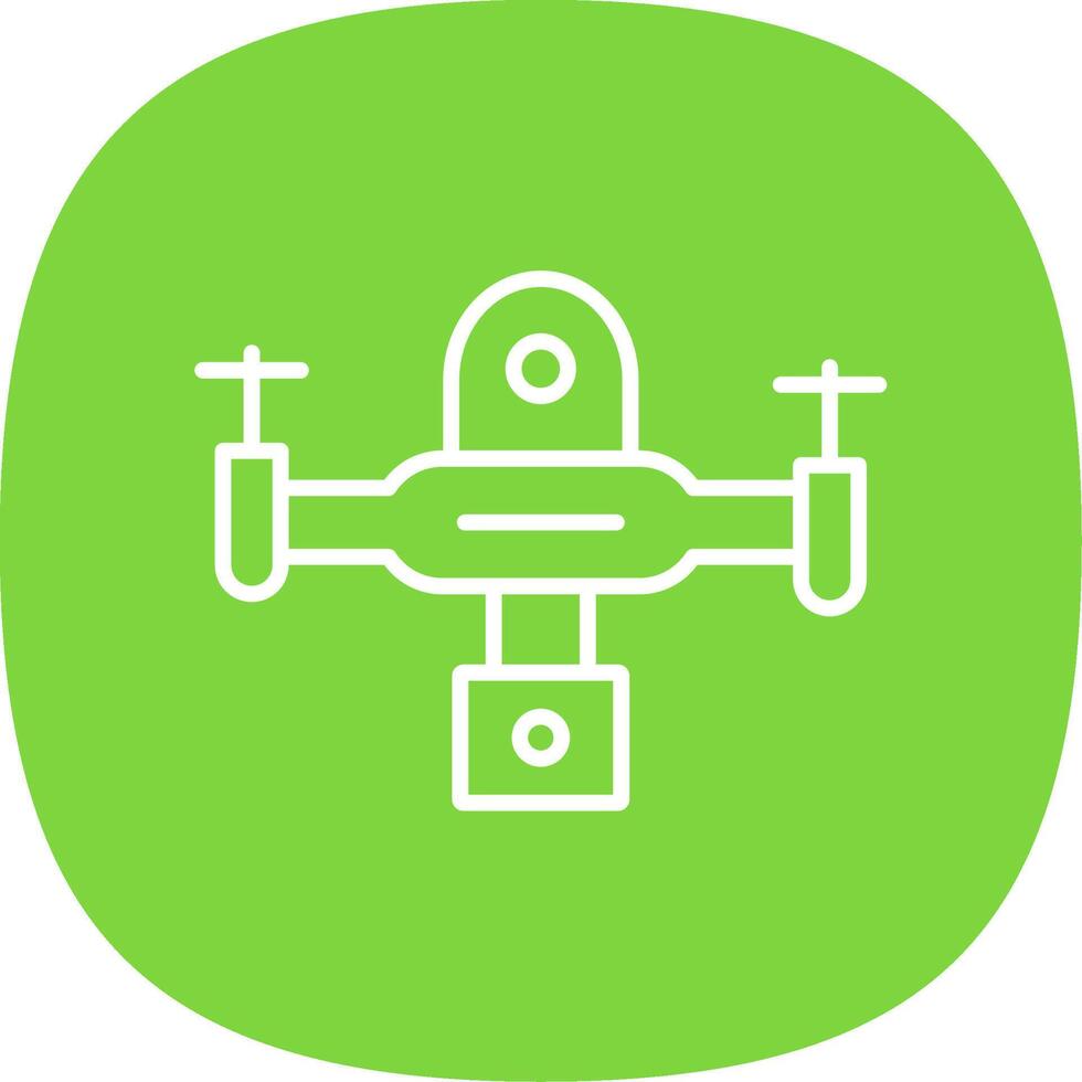 Drone Line Curve Icon Design vector