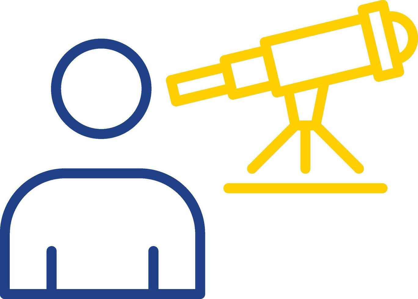 Astronomer Line Two Colour Icon Design vector