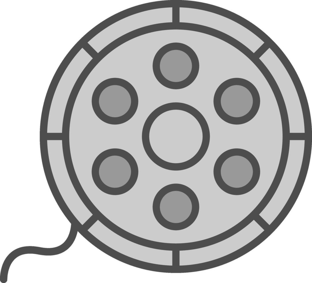 Film Reel Line Filled Greyscale Icon Design vector