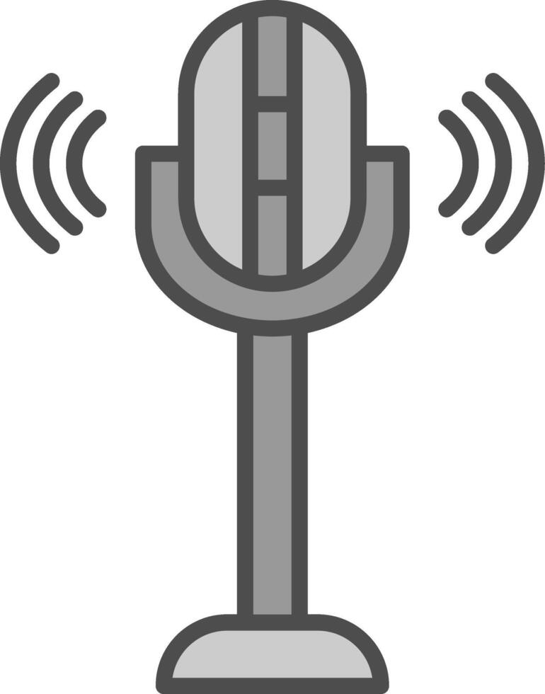 Mic Line Filled Greyscale Icon Design vector
