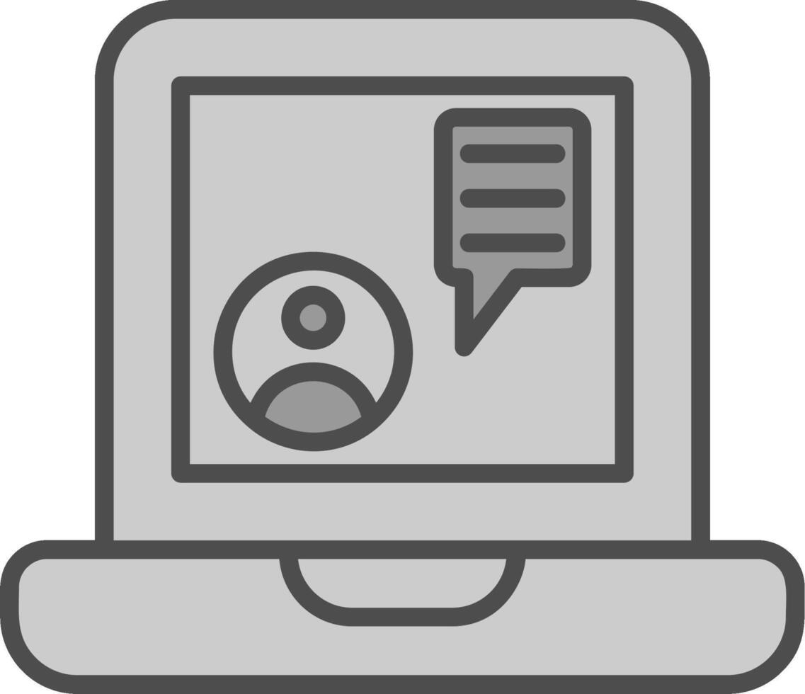 Laptop Line Filled Greyscale Icon Design vector