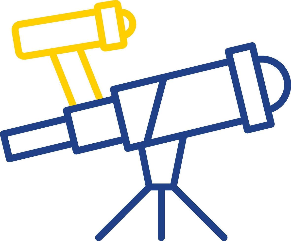 Telescope Line Two Colour Icon Design vector