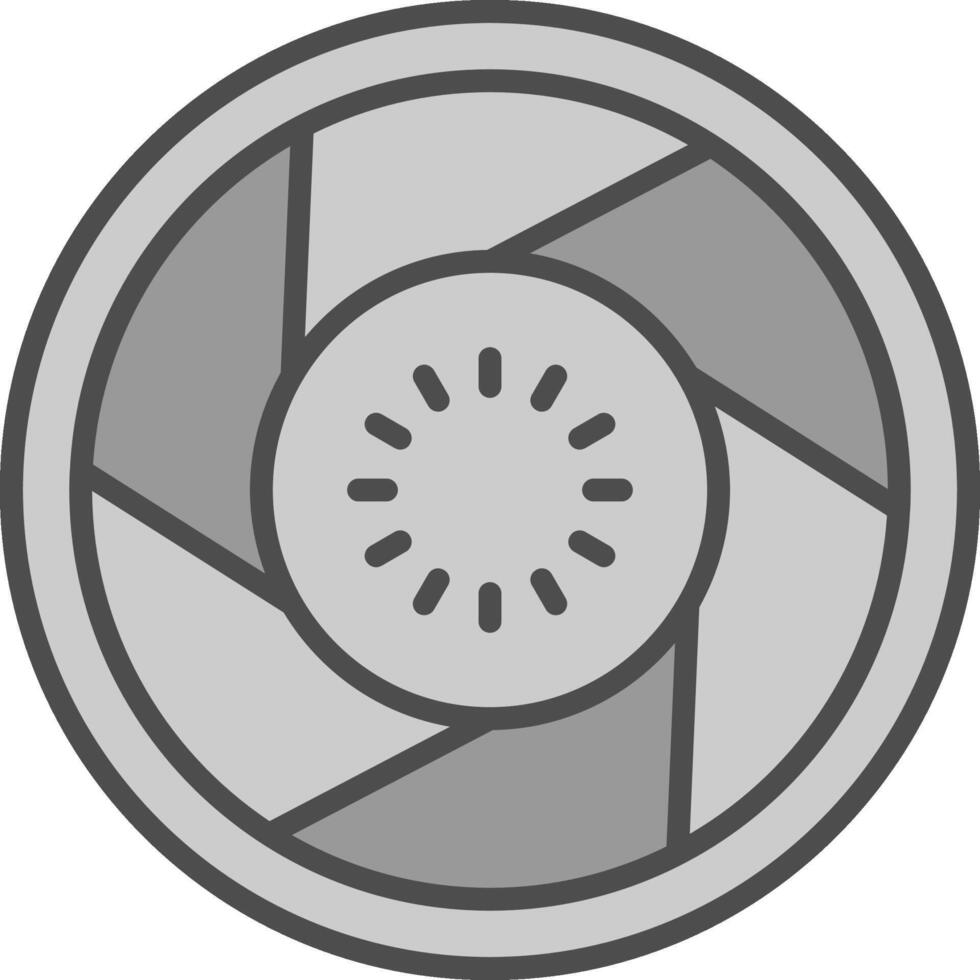 Lens Line Filled Greyscale Icon Design vector