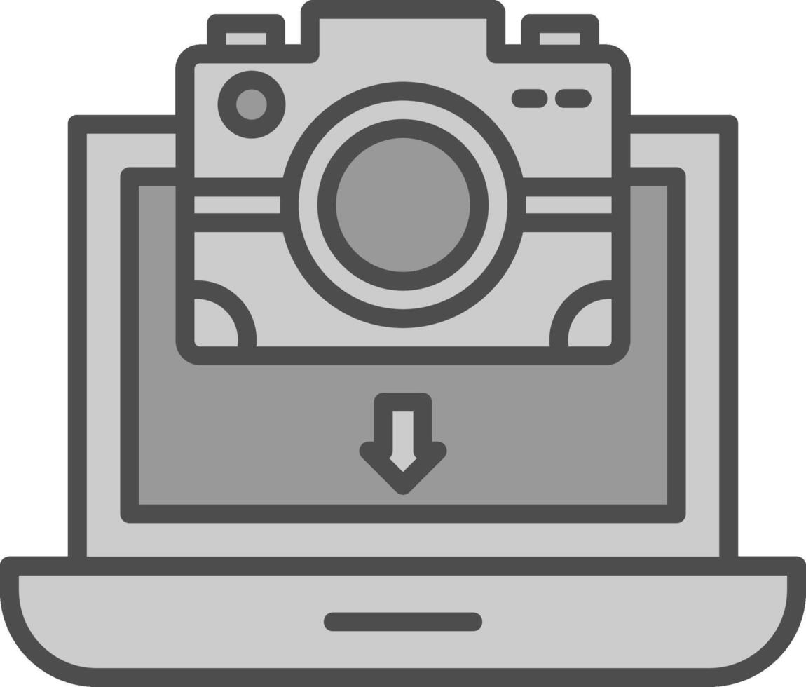 Pictures Line Filled Greyscale Icon Design vector