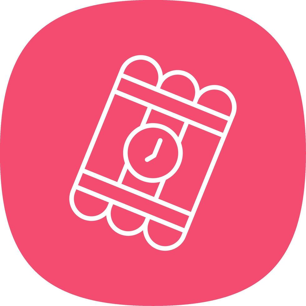 Bomb Line Curve Icon Design vector