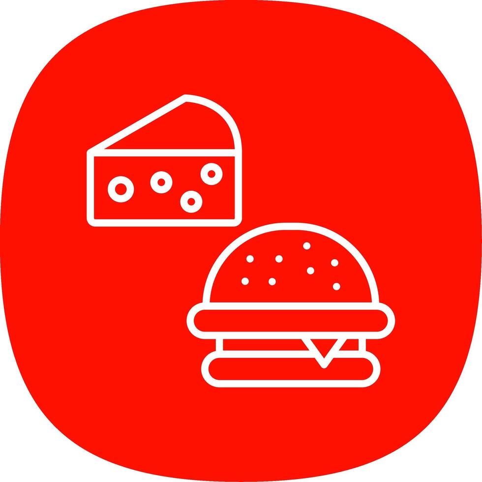 comida línea curva icono diseño vector