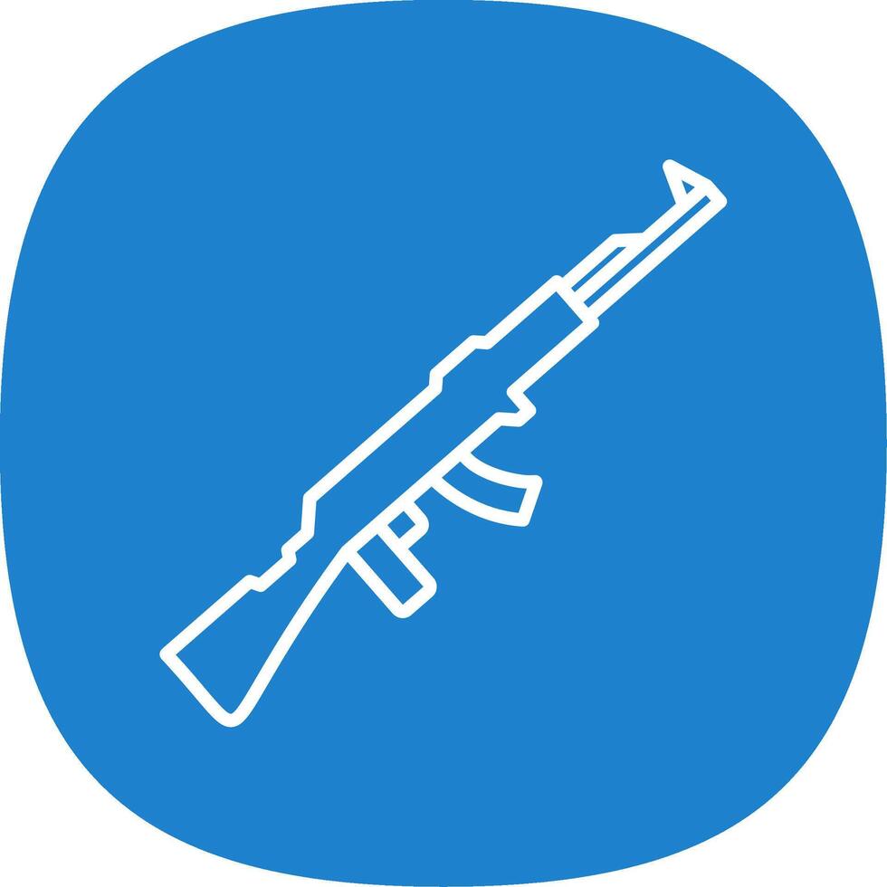 Gun Line Curve Icon Design vector