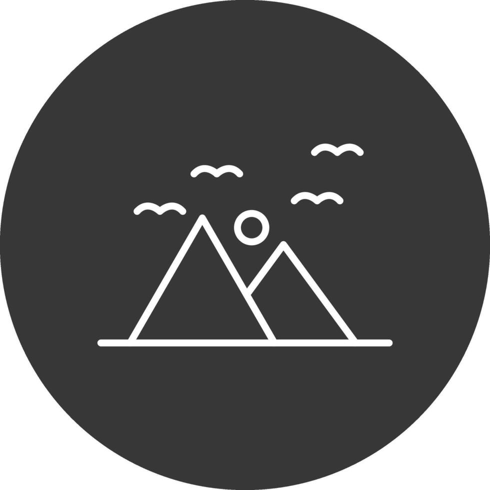 montañas línea invertido icono diseño vector
