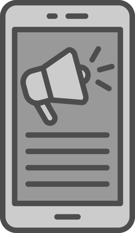 Mobile Phone Line Filled Greyscale Icon Design vector