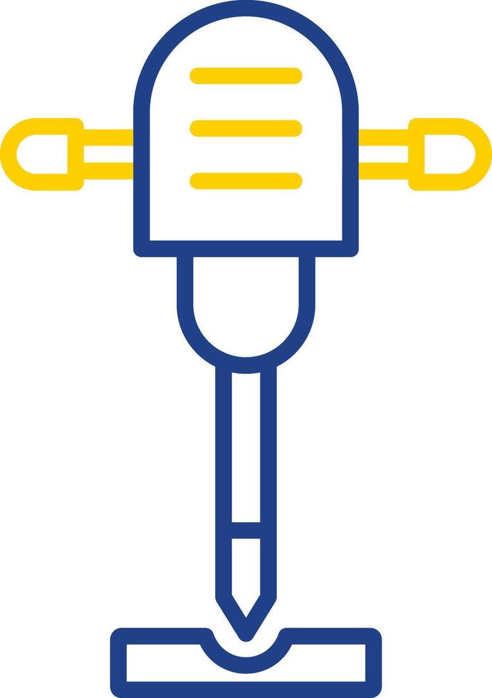 Jackhammer Line Two Colour Icon Design vector