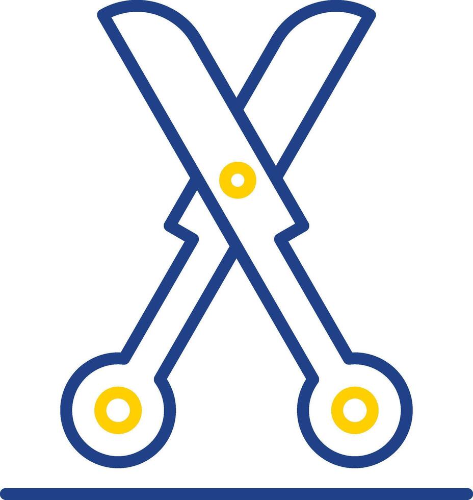 Shears Line Two Colour Icon Design vector