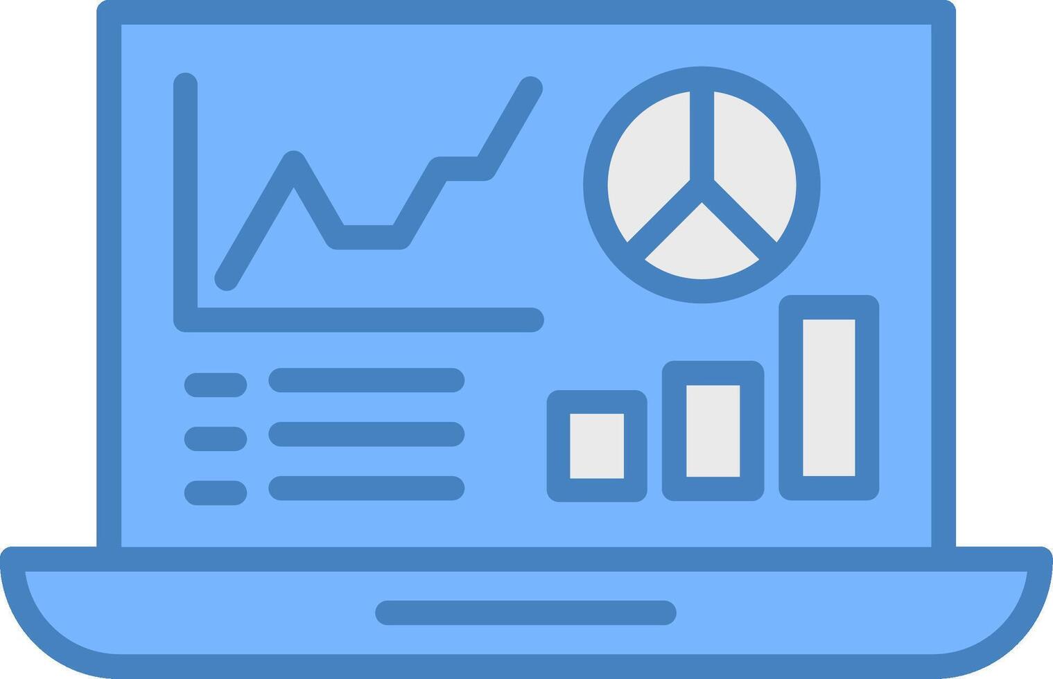 Web Analytics Line Filled Blue Icon vector