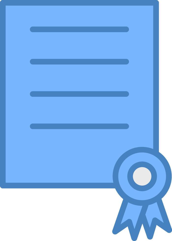Certficate Line Filled Blue Icon vector