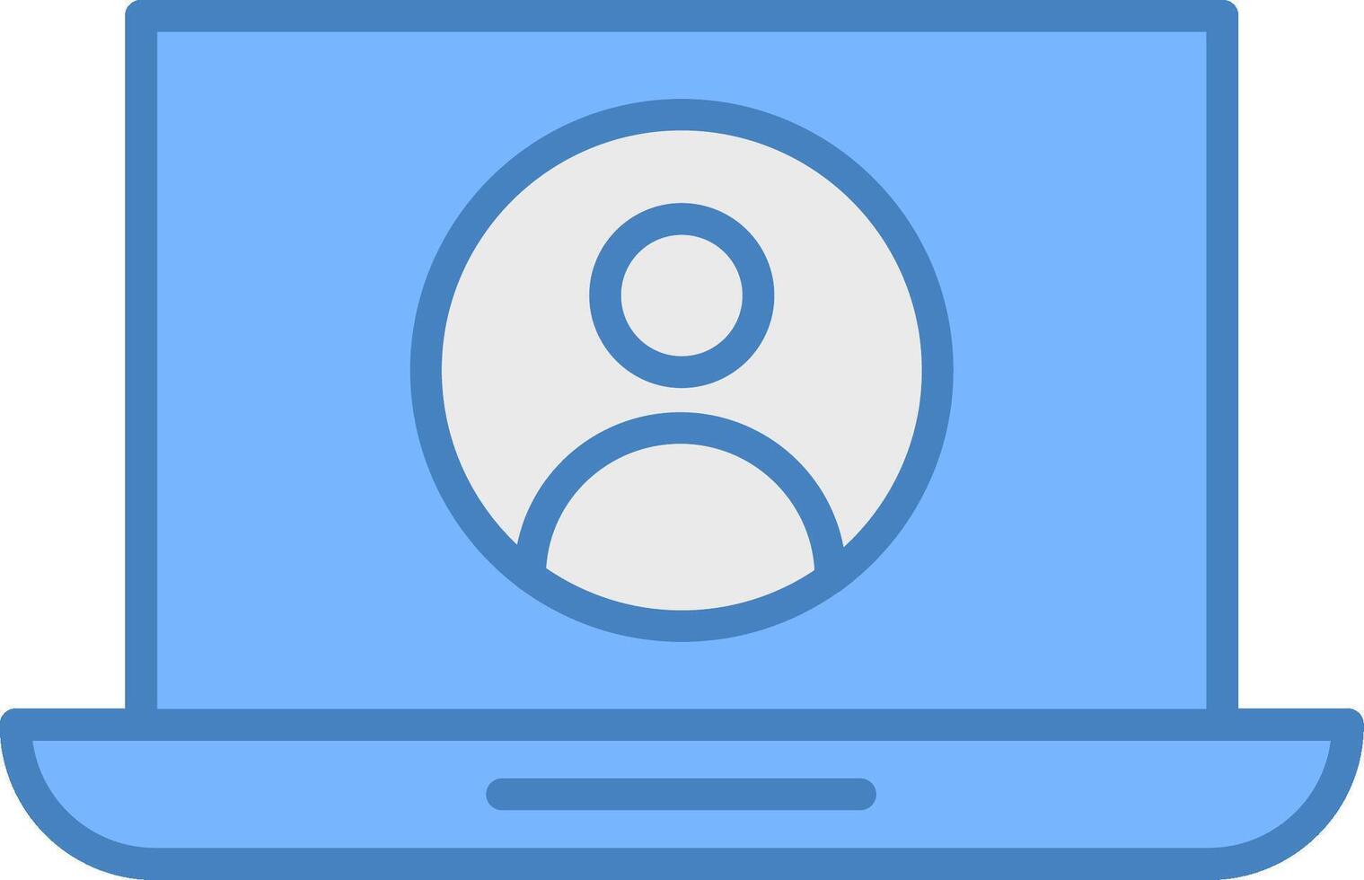 User Profile Line Filled Blue Icon vector