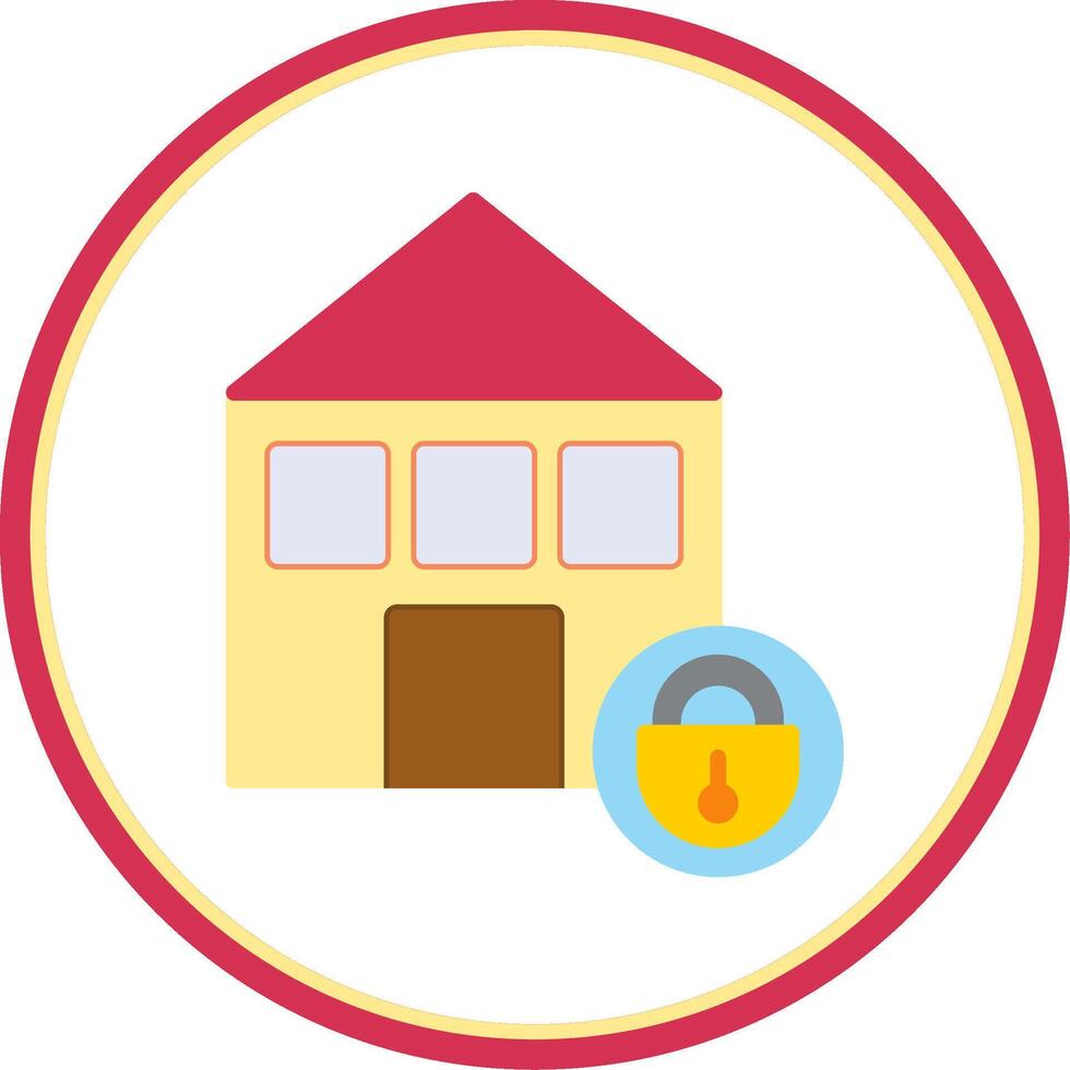 Home Security Flat Circle Icon vector