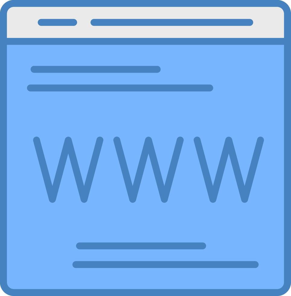 Web Page Line Filled Blue Icon vector