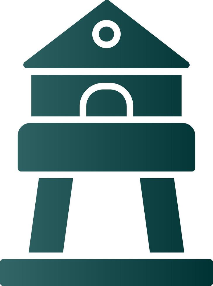 torre glifo degradado icono vector