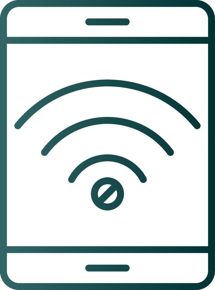 No Wifi línea degradado icono vector