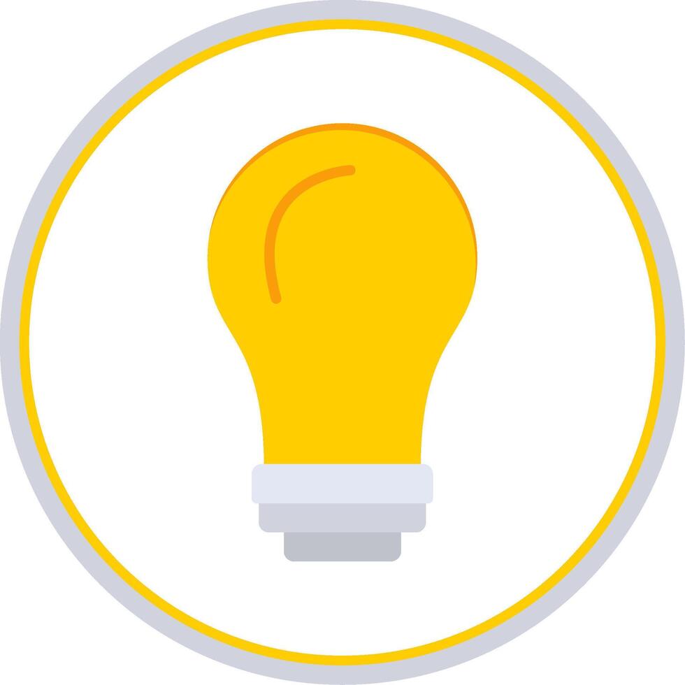 Light Bulb Flat Circle Icon vector